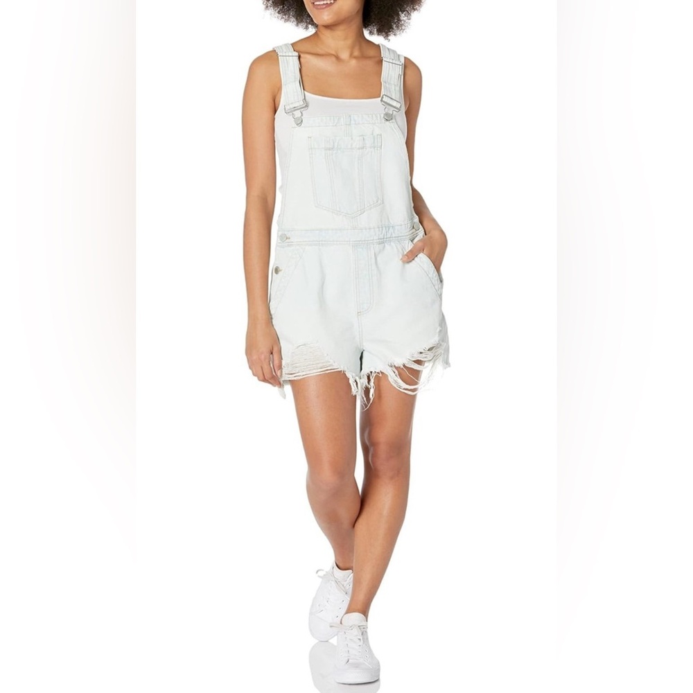 Blank NYC Light Blue Distressed Denim Overalls.NWT size medium